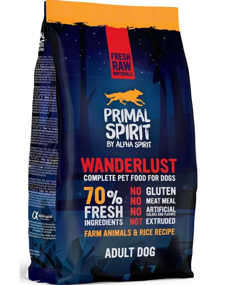 PRIMAL SPIRIT Wanderlust cibo morbido per cani pollo e riso 1 kg