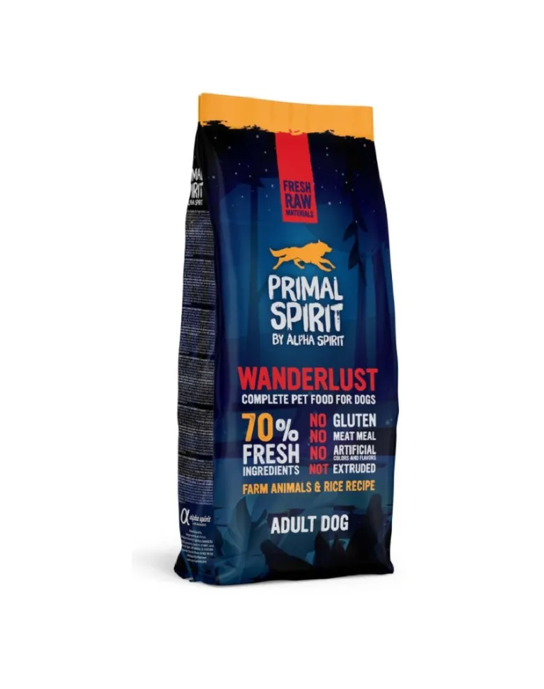 PRIMAL SPIRIT Wanderlust cibo morbido per cani pollo e riso 12 kg