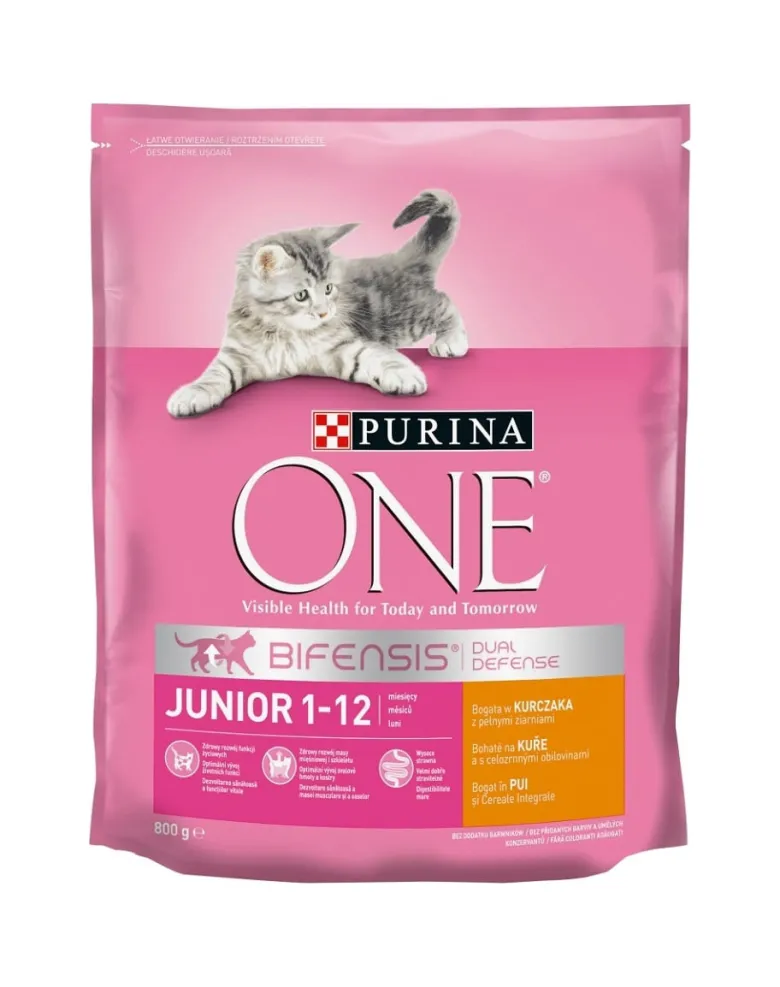 PURINA ONE PURINA ONE JUNIOR ricca di pollo e cereali integrali 800 g