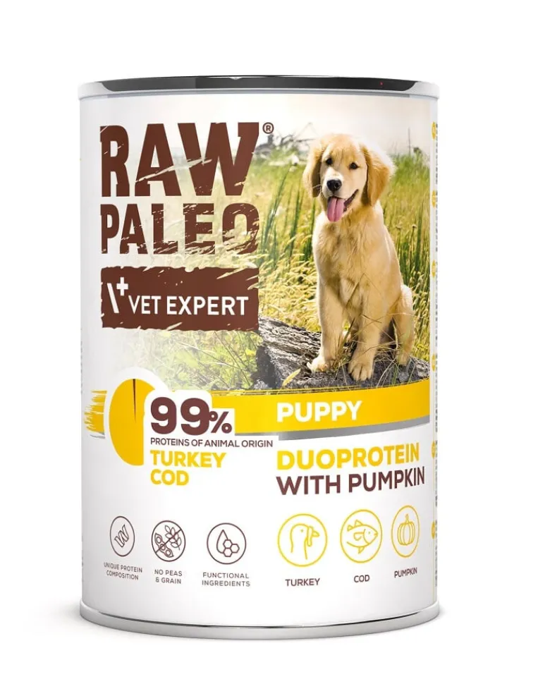 RAW PALEO Turkey Cod Puppy 400g alimento umido tacchino con merluzzo per cuccioli