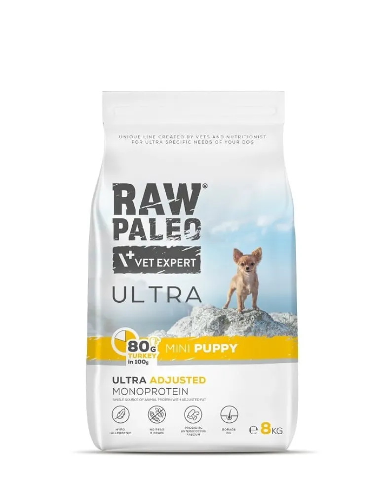 RAW PALEO Ultra Turkey Mini Puppy 8kg per cuccioli di razza piccola tacchino