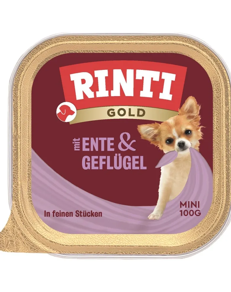 RINTI Gold Duck&Poultry Mini anatra e pollame in vaschetta 100 g