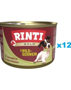 RINTI Gold Wild boar Mini Cinghiale per cani di razza piccola 12x185 g