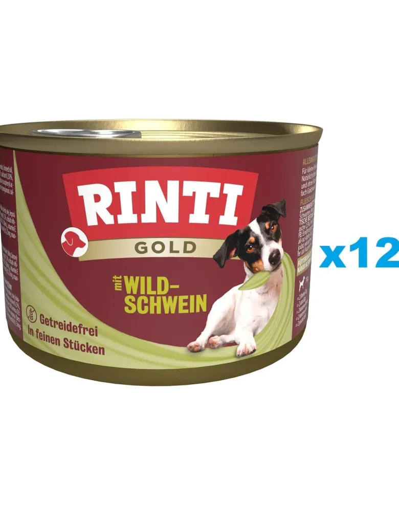 RINTI Gold Wild boar Mini Cinghiale per cani di razza piccola 12x185 g