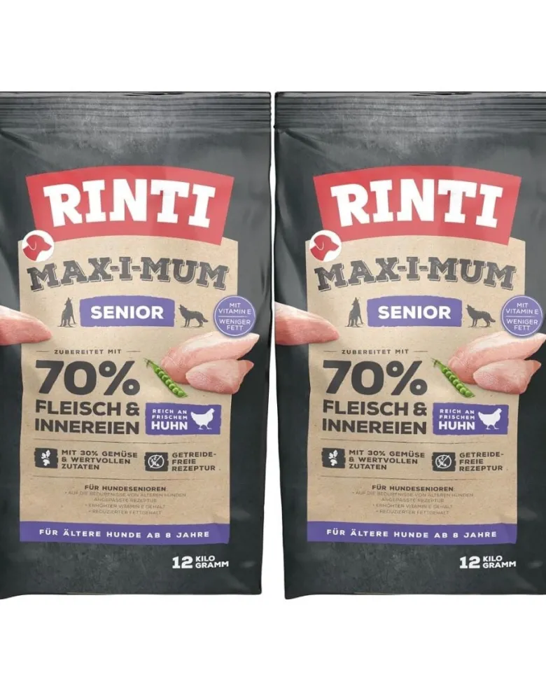 RINTI MAX-I-MUM Senior Chicken con pollo per cani anziani 2 x 12 kg