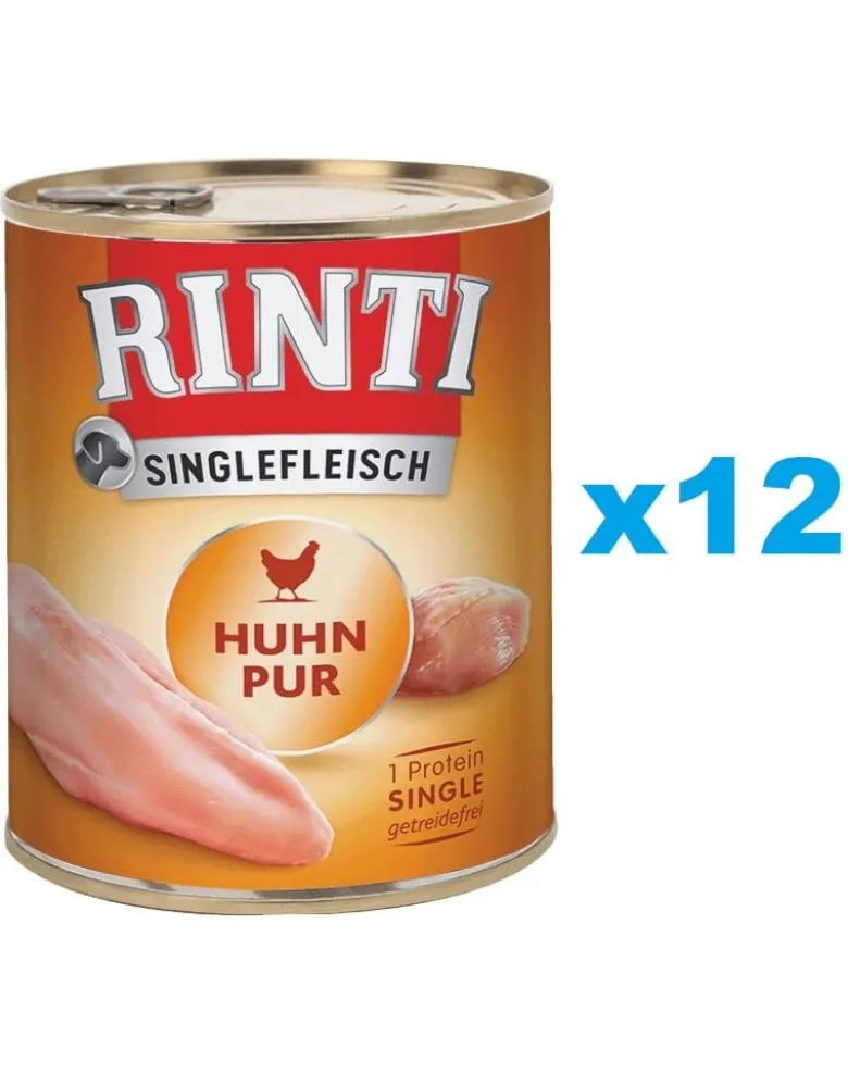 RINTI Singlefleisch Chicken Pure pollo monoproteico 12 x 800g
