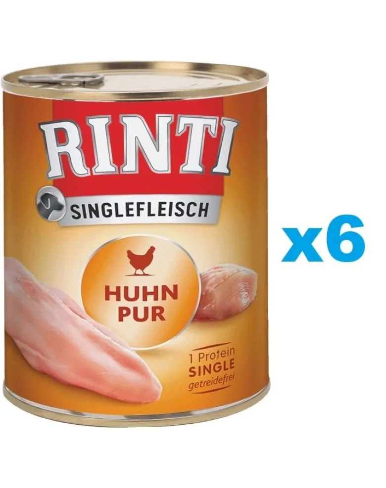 RINTI Singlefleisch Chicken Pure pollo monoproteico 6 x 800g
