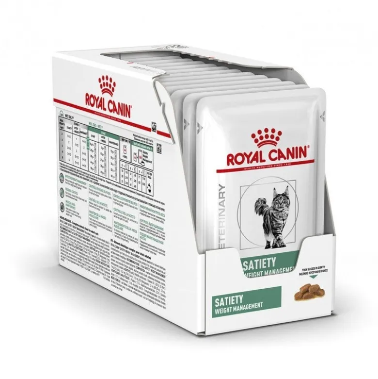 ROYAL CANIN Cat Satiety Weight Management 48 x 85g cibo umido in salsa per gatti adulti in sovrappeso o obesi
