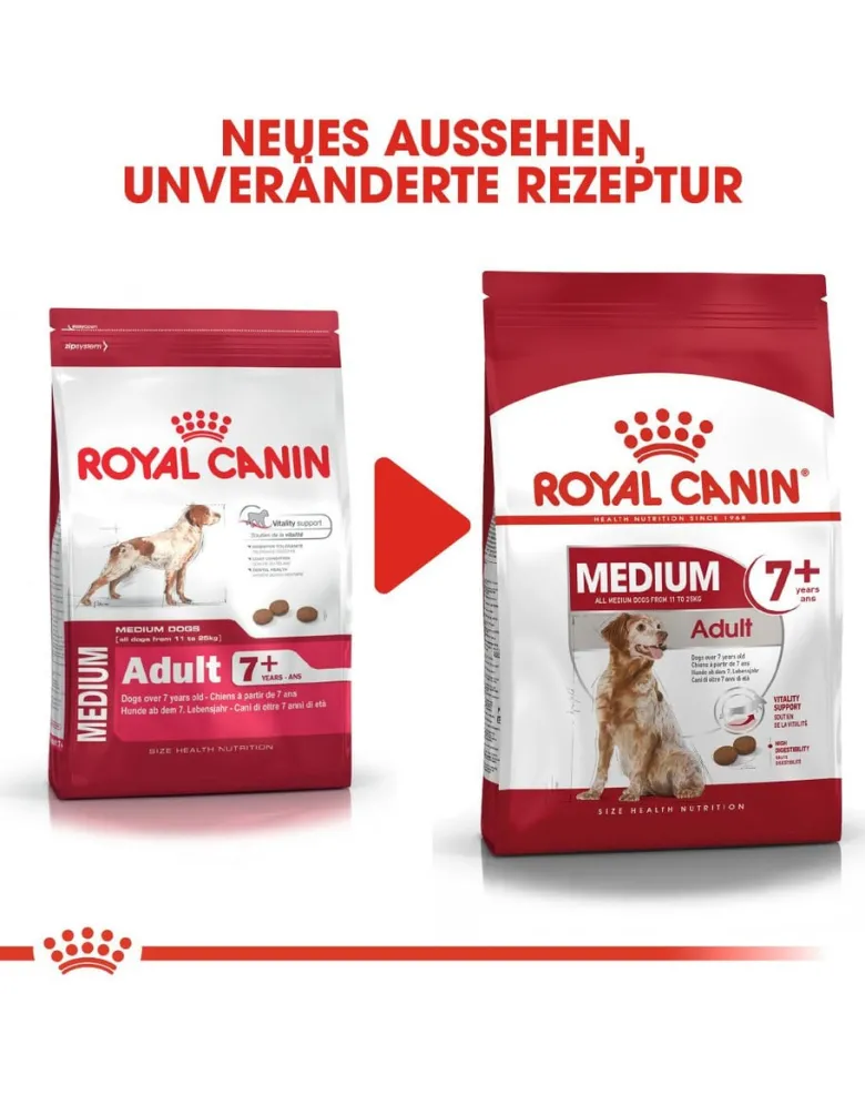 ROYAL CANIN Medium Adult 7+ 30kg (2x15kg) cibo secco per cani maturi da 7 a 10 anni di età, razze di media taglia
