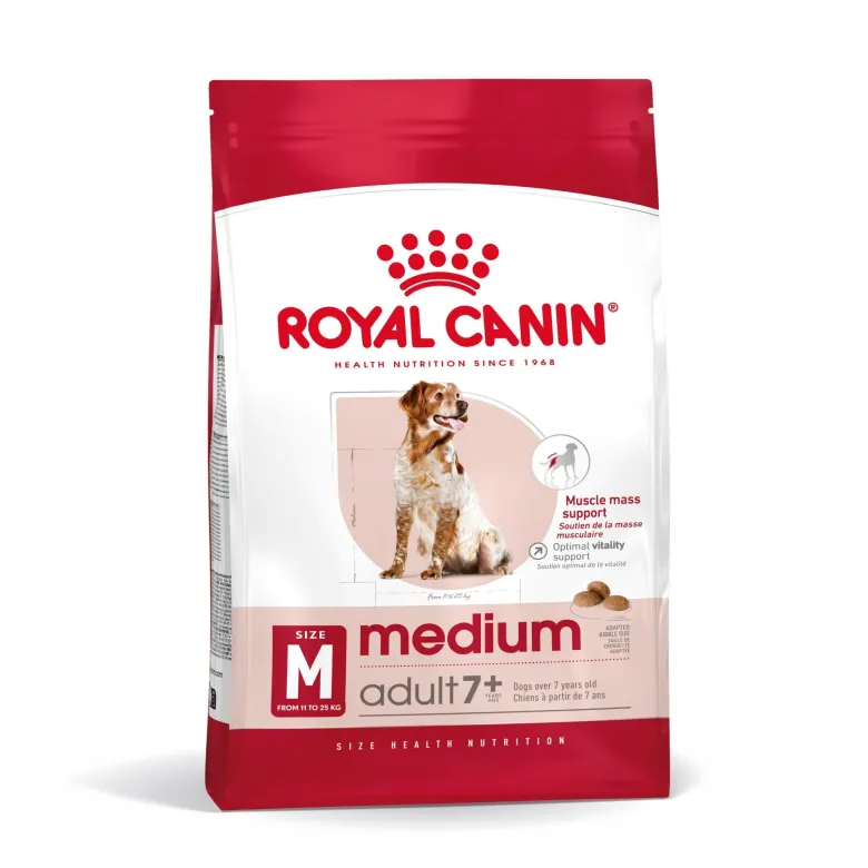 ROYAL CANIN Medium Adult 7+ 30kg (2x15kg) cibo secco per cani maturi da 7 a 10 anni di età, razze di media taglia