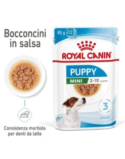 ROYAL CANIN Mini puppy 24 x 85g cibo umido in salsa per cuccioli fino a 10 mesi, razze piccole