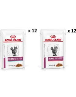 ROYAL CANIN Renal Feline Fish 12 x 85g + Beef 12 x 85g
