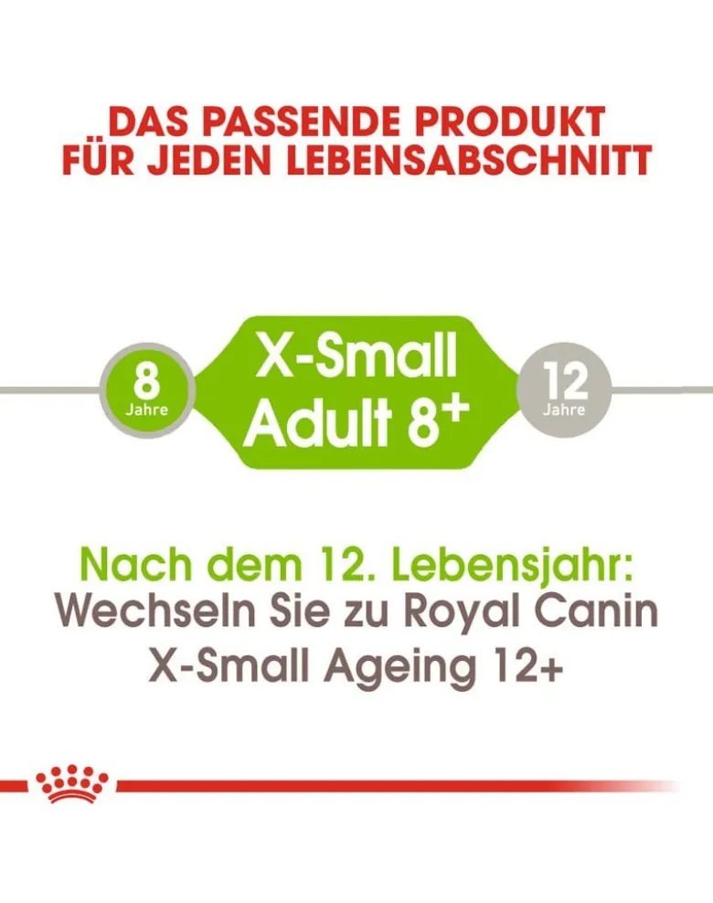 ROYAL CANIN X-Small Adult 8+ 1.5 kg cibo secco per cani di piccola taglia oltre 8 anni