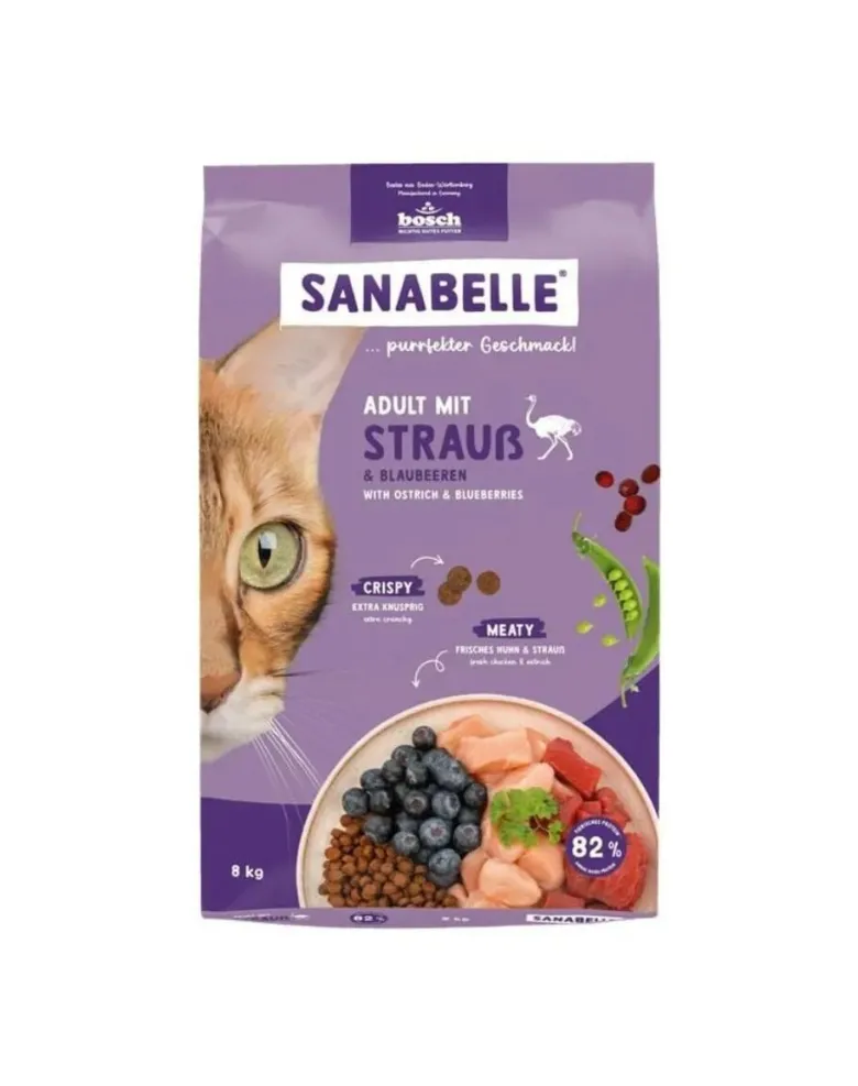 SANABELLE Adult con Struzzo 8 kg alimento per gatti adulti