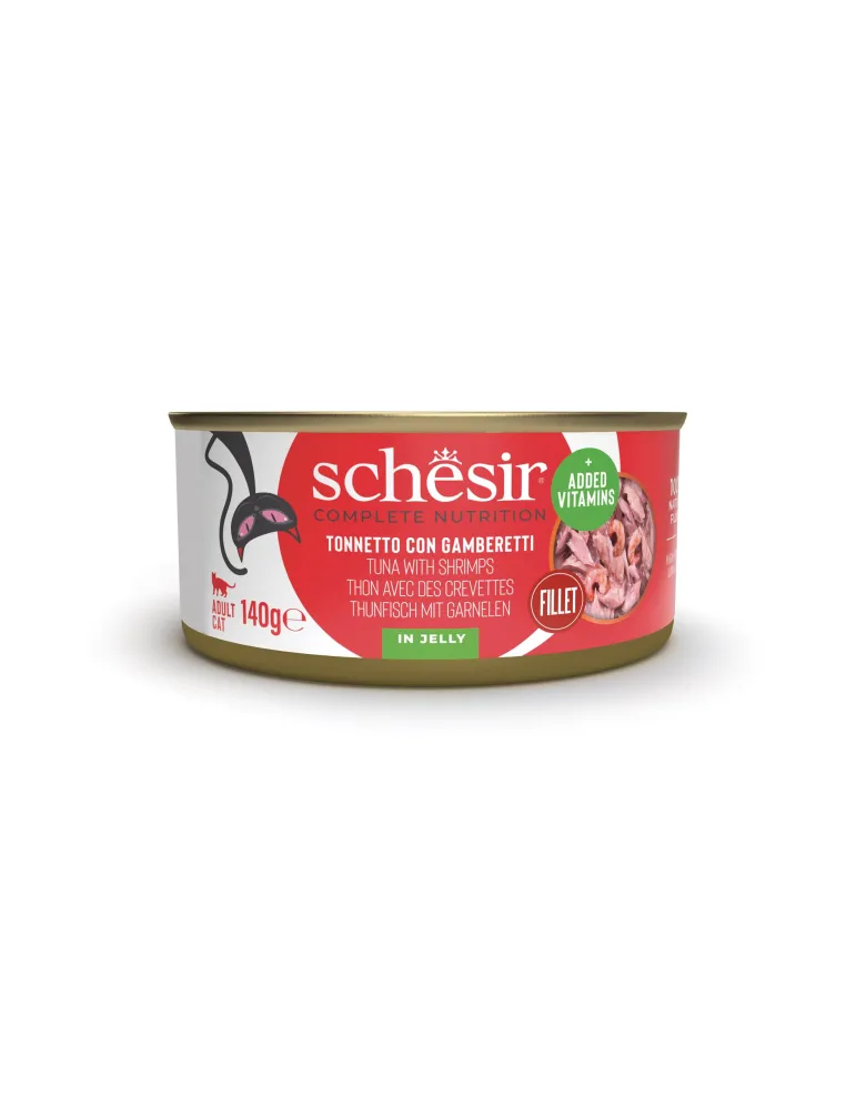SCHESIR Alimento per gatti tonno e gamberetti 140 g