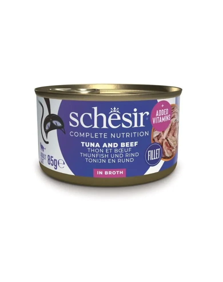 SCHESIR Tonno con manzo e riso cotto in acqua 85 g