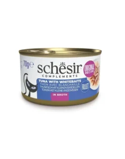 SCHESIR Tonno con spratti in brodo per gatti 70 g