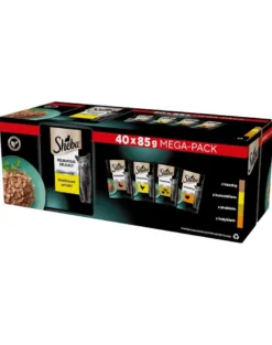 SHEBA Delicacy in bustina 40x85 g alimento umido completo in gelatina per gatti adulti con anatra, pollo, pollame e tacchino