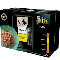SHEBA Delicacy in Jelly in bustina 48x85g cibo umido completo per gatti adulti, bocconcini in gelatina con: anatra, pollo, pollame, tacchino