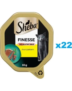 SHEBA Finesse Mousse di pollo in vaschetta 22x85g alimento umido completo per gatti adulti