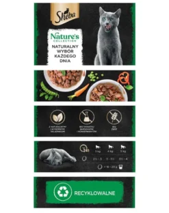 SHEBA Nature’s Collection in vaschetta 85g Alimento umido completo per gatti adulti bocconcini con salmone guarniti con piselli in salsa