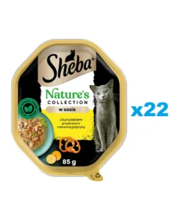 SHEBA Nature's Collection in vaschetta 22x85g alimento umido completo per gatti adulti bocconcini con pollo in salsa