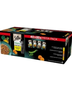 SHEBA Nature’s Collection pollame 40 x 85g pezzi in gelatina con pollo, tacchino, anatra, pollame per gatti adulti