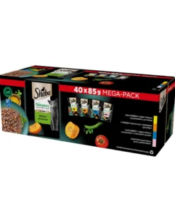 SHEBA Nature's Collection selezione di gusti in salsa alimento umido completo per gatti adulti 80x85g