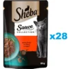 SHEBA Sauce Collection in bustina 28x85g alimento umido completo per gatti adulti bocconcini con manzo in salsa