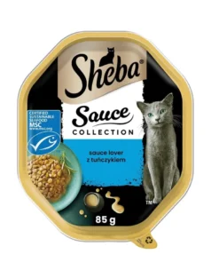 SHEBA Sauce Collection in vaschetta 85g Alimento umido completo per gatti adulti bocconcini con tonno in salsa