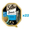 SHEBA Sauce Collection in vaschetta 22x85g Alimento umido completo per gatti adulti bocconcini con tonno in salsa