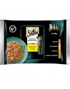 SHEBA Selection Select Slices Aromi di pollame in bustina 53x85 g Alimento umido completo per gatti adulti, bocconcini in salsa con anatra, pollo, pollame, anatra e tacchino