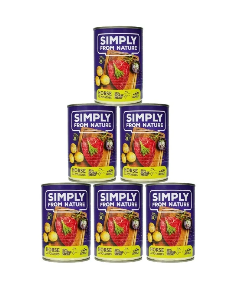 SIMPLY FROM NATURE Cibo umido per cani cavallo e patate 6 x 400g