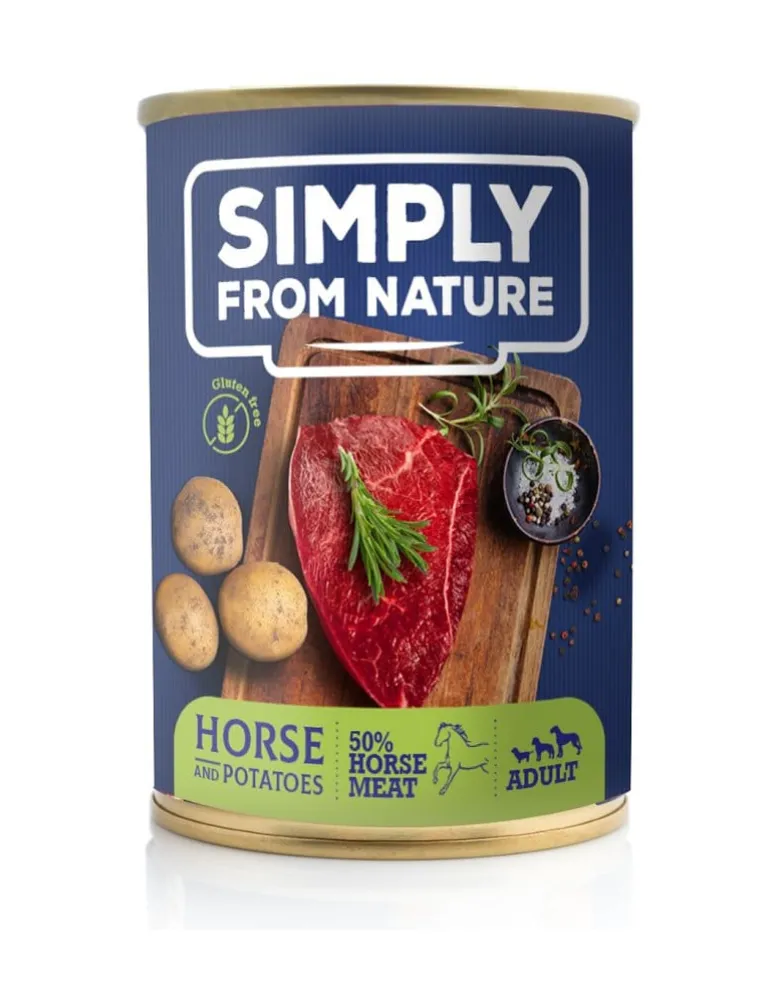SIMPLY FROM NATURE Cibo umido per cani cavallo e patate 6 x 400g