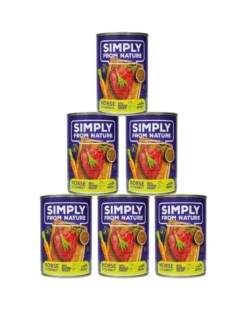 SIMPLY FROM NATURE cibo umido per cani cavallo e semi di lino 6 x 400g