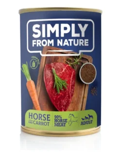 SIMPLY FROM NATURE cibo umido per cani cavallo e semi di lino 6 x 400g