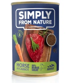 SIMPLY FROM NATURE cibo umido per cani cavallo e semi di lino 6 x 400g