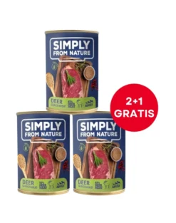 SIMPLY FROM NATURE Cibo umido per cani Cervo con grano saraceno 400 g (2+1 GRATIS)