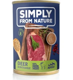 SIMPLY FROM NATURE Cibo umido per cani con cervo e grano saraceno 6 x 400g