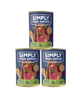 SIMPLY FROM NATURE Cibo umido per cani con cervo e grano saraceno3 x 400g