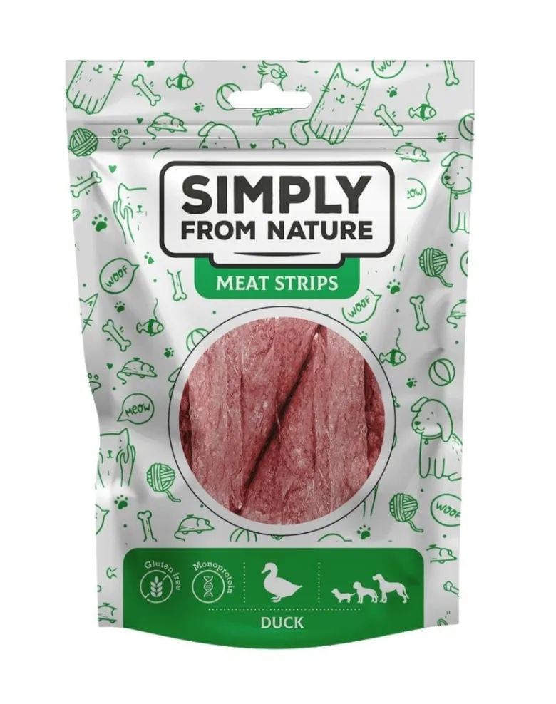 SIMPLY FROM NATURE Meat Strips Strisce di carne d'anatra per cani 80g