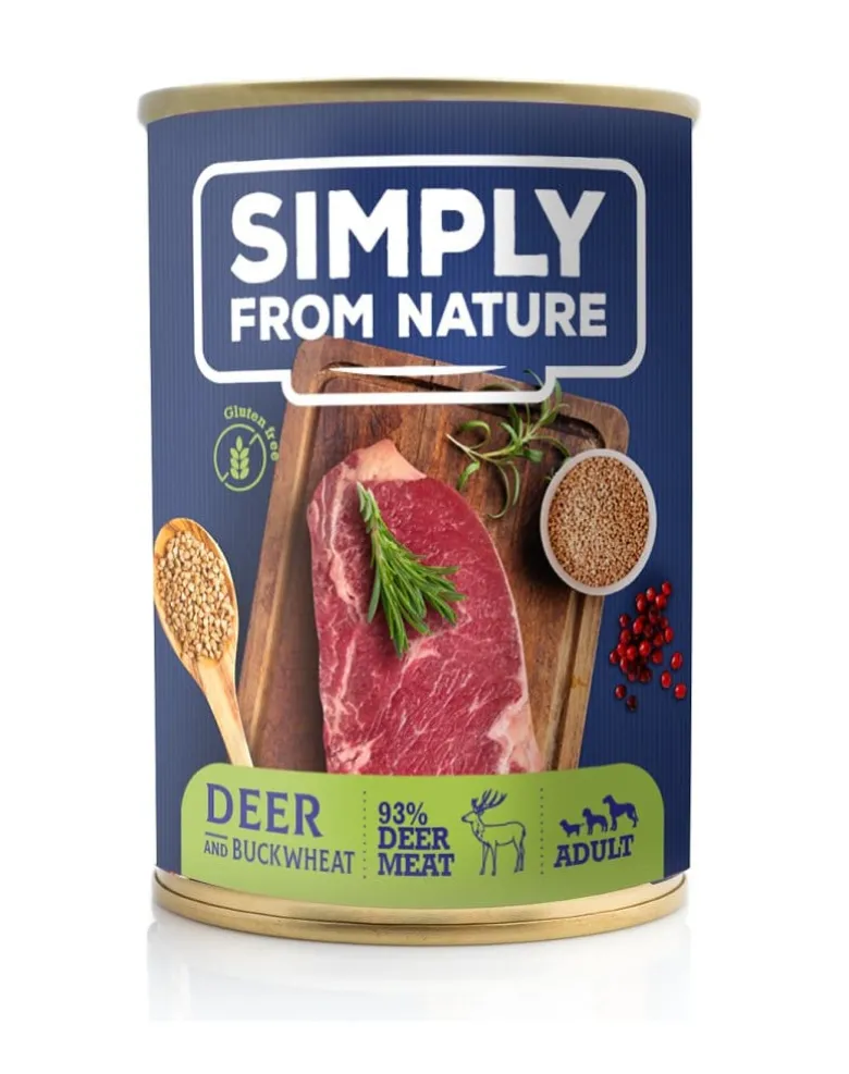 SIMPLY FROM NATURE senza cereali - Cervo e grano saraceno 400 g 6 + 1 GRATIS