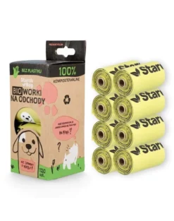 STARCH BAG Sacchetti BIO compostabili per feci 8 rotoli x 15 pezzi, colore verde