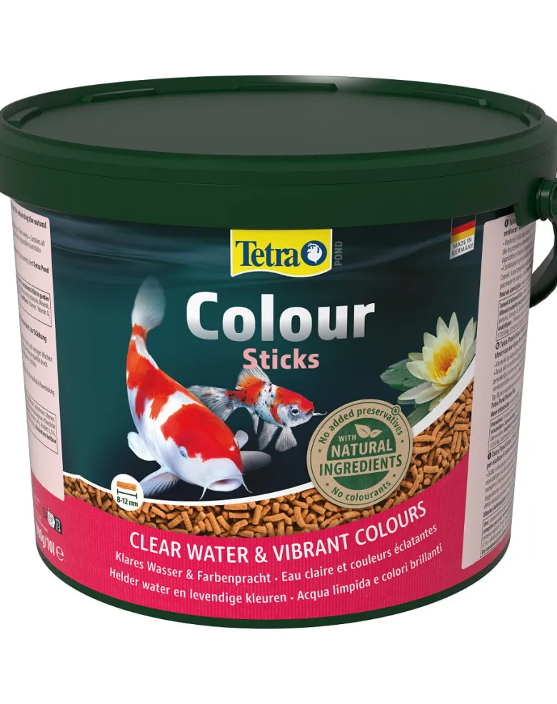 TETRA Pond Colour Sticks 10l Mangime completo per pesci da laghetto dai colori brillanti