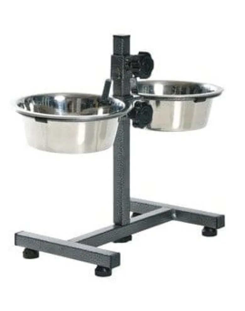 TRIXIE Bar per cani in metallo con ciotole in acciaio inox 2X1.8 l