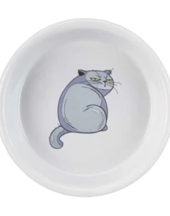 TRIXIE Ciotola per gatti in ceramica con motivo a gatto 0,25l/13cm