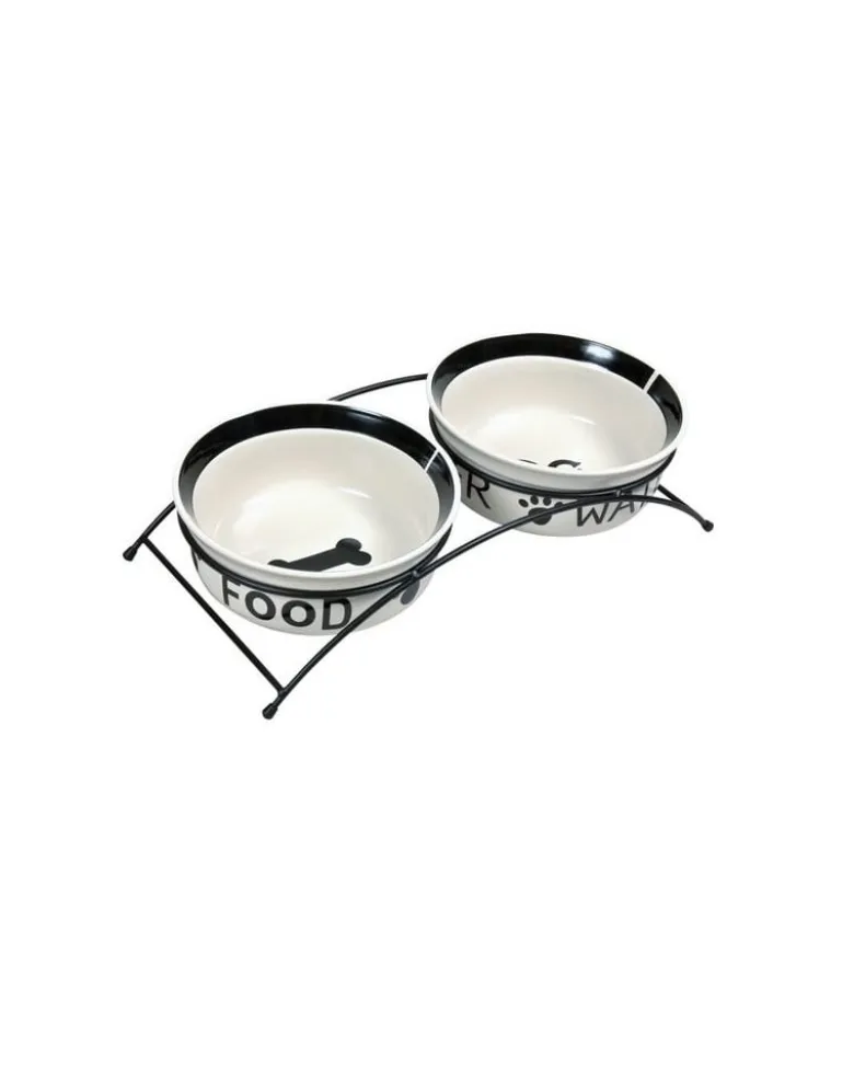 TRIXIE Ciotole in ceramica su supporto 0,6 l/ 15 cm
