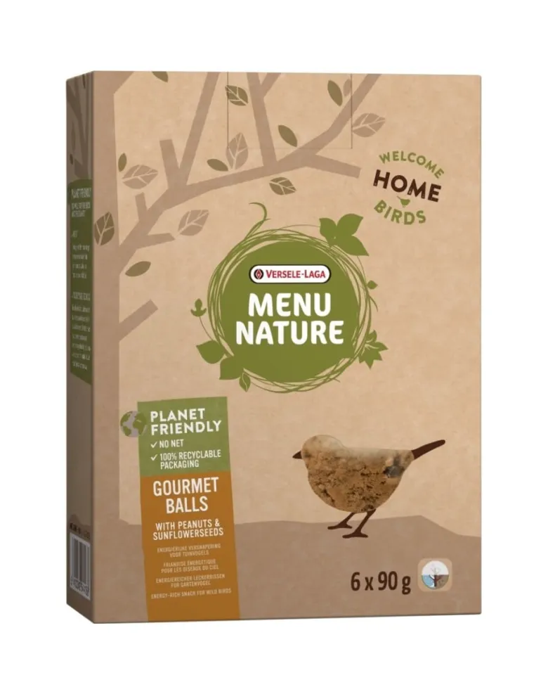VERSELE-LAGA Menu Nature Palline grasse per uccelli selvatici con noci e semi di girasole 540g
