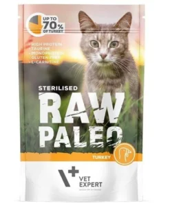VETEXPERT RAW PALEO Sterilised turkey 100g cibo umido per gatti sterilizzati tacchino
