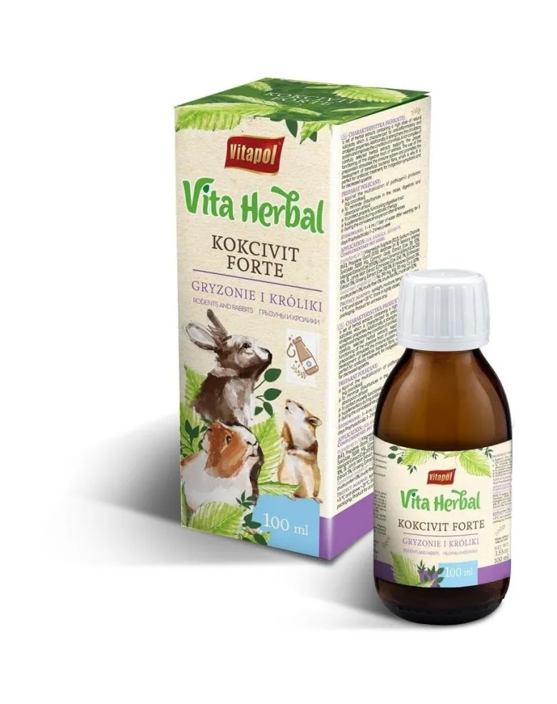 VITAPOL Vita Herbal Kokcivit Forte Preparazione contro la coccidiosi per roditori e conigli 100 ml